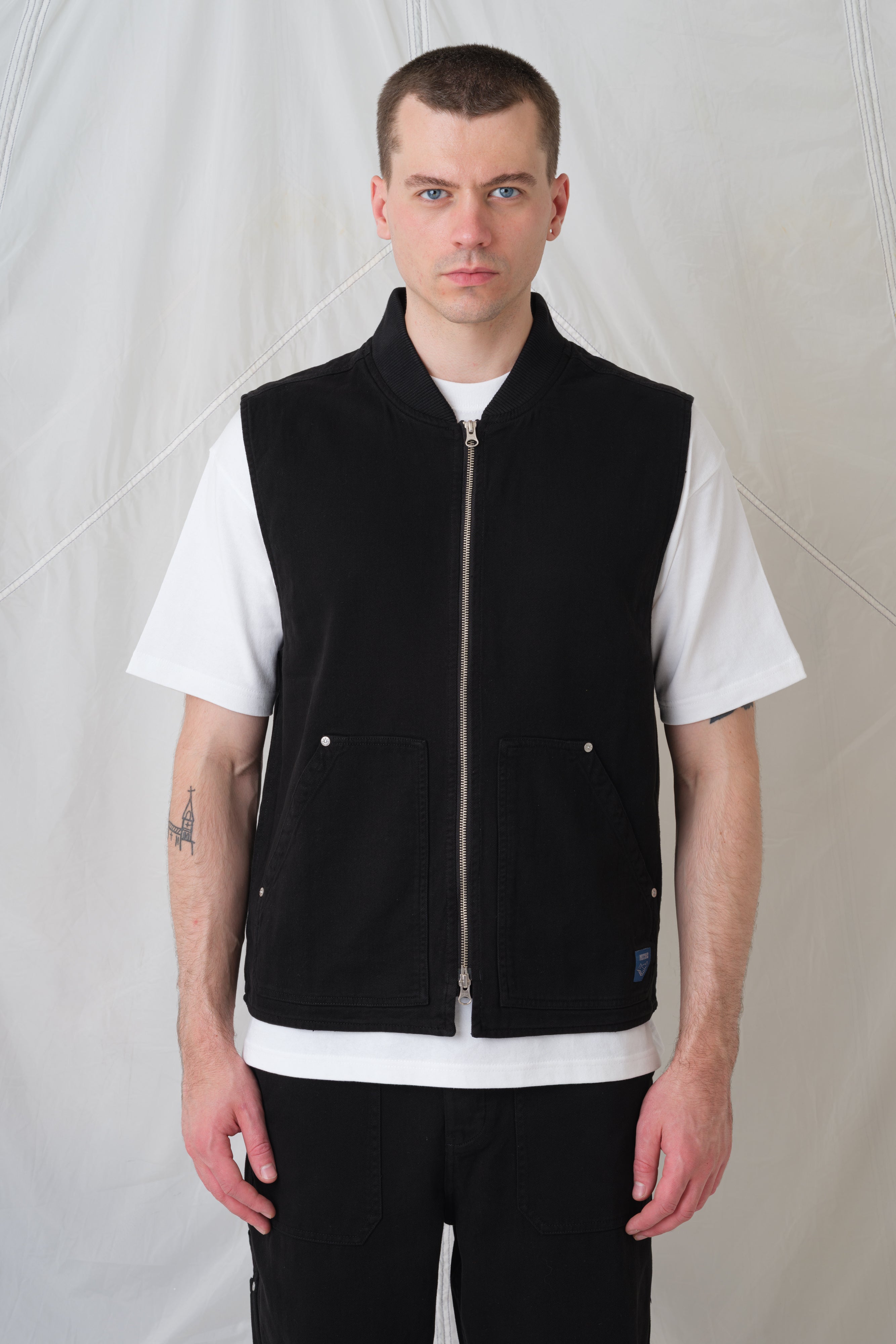 heve⭐︎twdeed gilet black Tradesman Gilet - Black – Pexwear